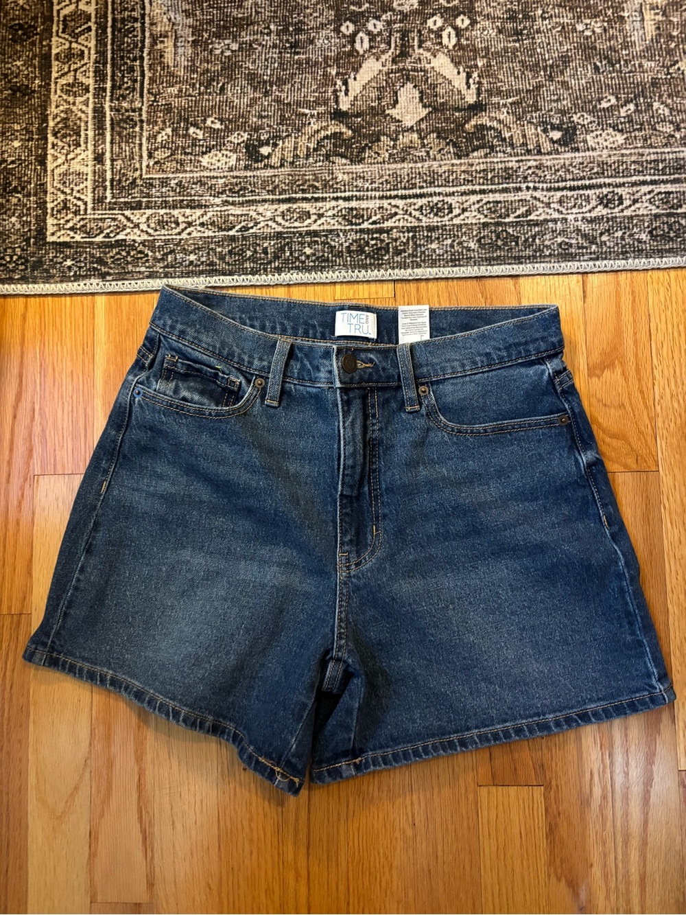 Time and Tru Medium Blue Denim High-Rise Jean Shorts